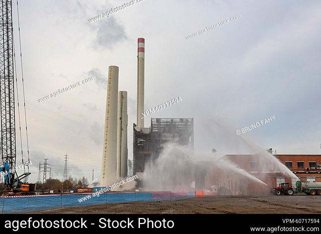 The blasting of the first chimney of the Les Awirs power plant in Flemall takes place on Friday 24 February 2023. ENGIE Electrabel's iconic power station next...