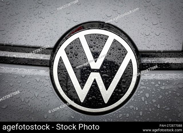 The logo of the car manufacturer Volkswagen (VW) is on a vehicle at the Autostadt site in Wolfsburg, Germany, 03 February 2022