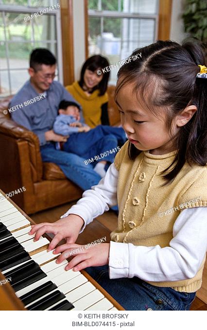 Korean girl playing piano