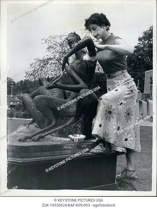 Jun. 24, 1953 - Midsummer Madness - Sculptures on Exhibition In Battersea Pleasure Gardens A Sculpture competition in which students from all over Britain were...