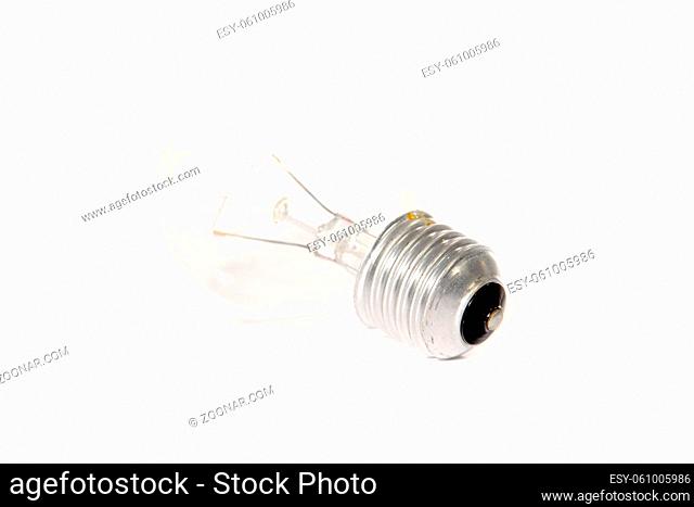 Electric bulb over white background