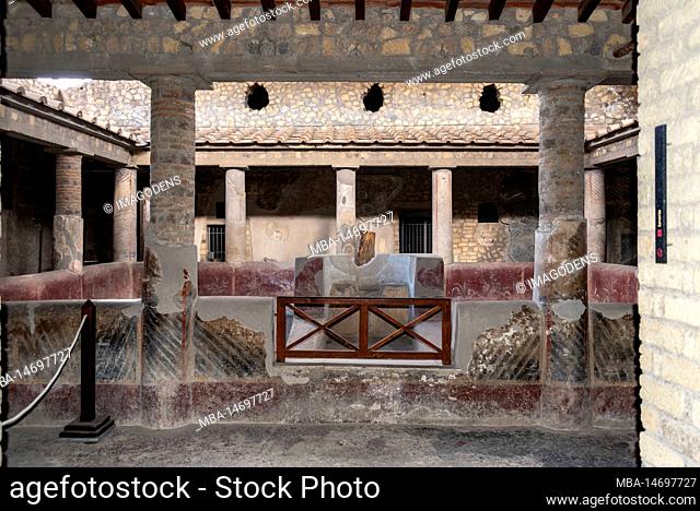 Oplontis, Italy, Rooms of the ancient Roman Villa Oplontis near Pompeii, Southern Italy