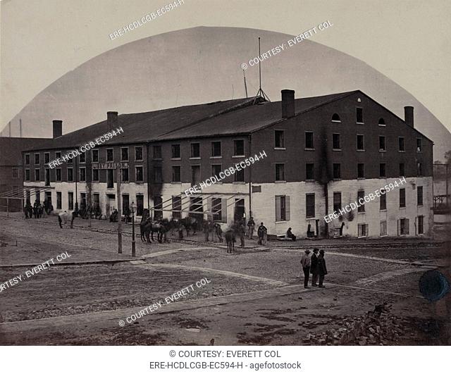 The Civil War, north side of Libby Prison, a Confederate military prison taken over by Union troops, Richmond, Virginia, photograph by Andrew J
