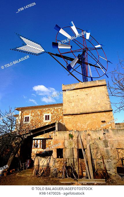 Water extraction mill S'Hort de Can Torres XIX-XX century Campos Mallorca Balearic Islands Spain
