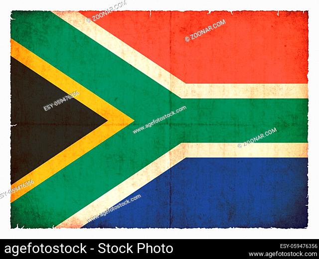 National Flag of South Africa created in grunge style