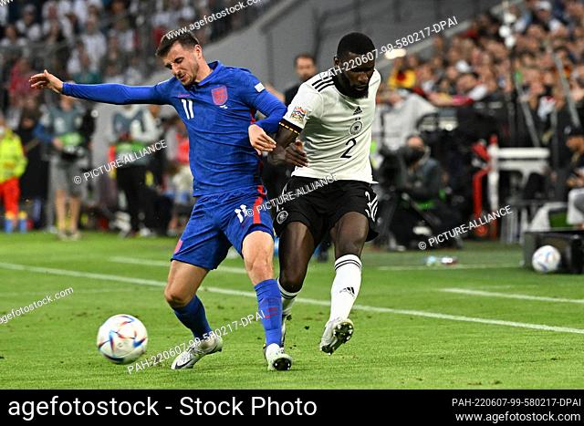 07 June 2022, Bavaria, Munich: Soccer: Nations League A, Germany - England, Group Stage, Group 3, Matchday 2, at Allianz Arena