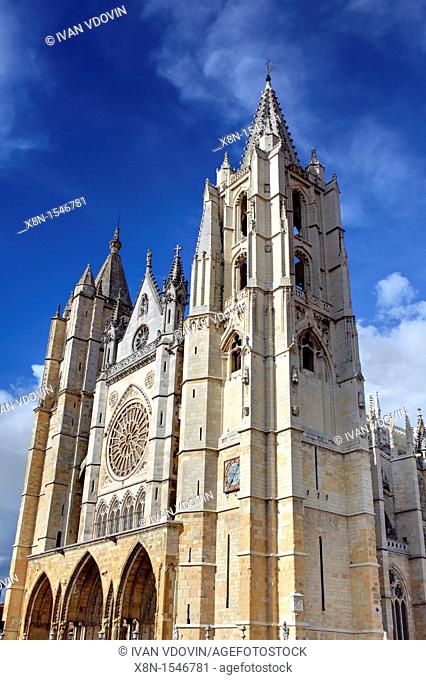 Santa Maria de Leon Cathedral, Leon, Castile and Leon, Spain