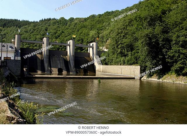 BELGIUM ARDENNEDAM & NISRAMONTLAKEUPPER OURTHE RIVER VALLEY - ORTHOTo the east of Ortho near Nisramont the river Ourthe is dammed to form a reservoir : the...