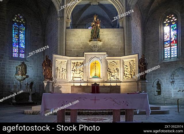 Altar of the the old church of Santa Maria in Montblanc Medieval. The old walled medieval town of Montblanc Conca de Barbera Tarragona, Catalonia, Spain