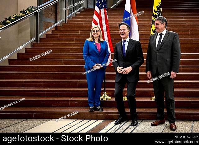 Kate Gallego, Mayor of Phoenix, Prime Minister of the Netherlands Mark Rutte and Flemish Minister President Jan Jambon pictured during a trade mission of the...