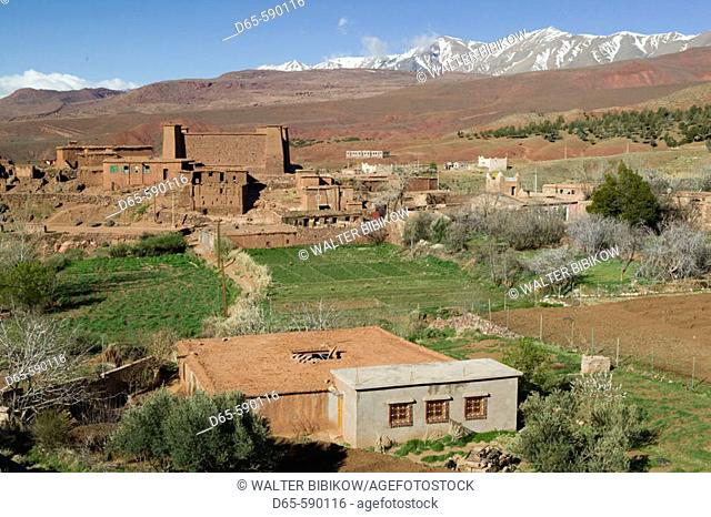 Agouim Village. Tizi n-tischka Pass Road. South of the High Atlas. Morocco