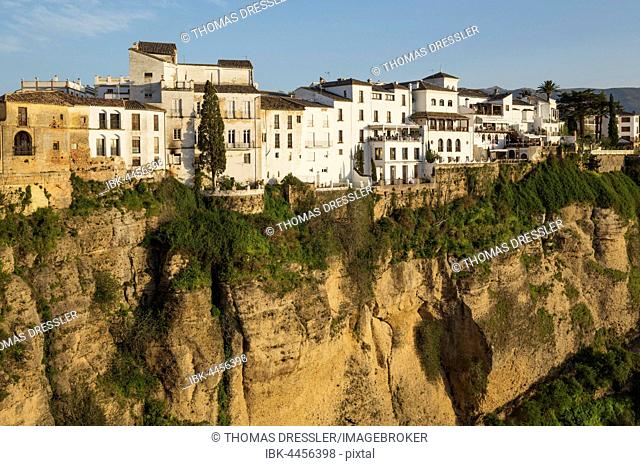 White Town high above the river gorge El Tajo, Ronda, Malaga province, Andalusia, Spain