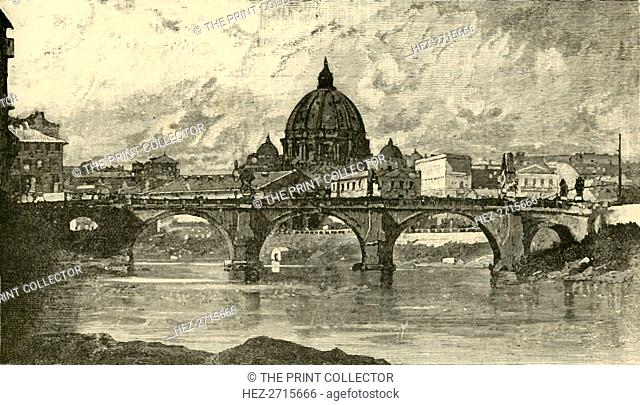 'Bridge of St. Angelo, Rome', 1890. Creator: Unknown