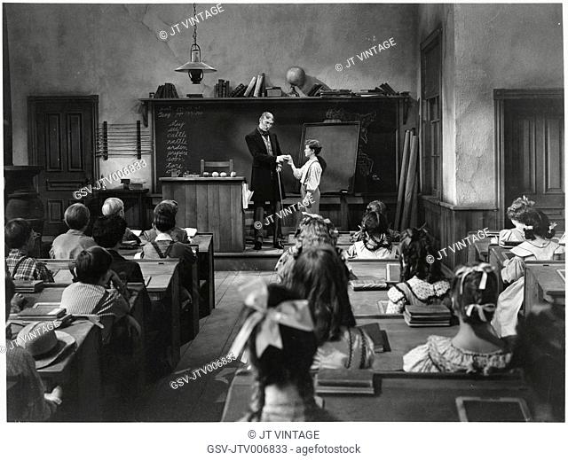 Tom Kelly in Classroom Scene, on-set of the Film “The Adventures of Tom Sawyer”, 1938