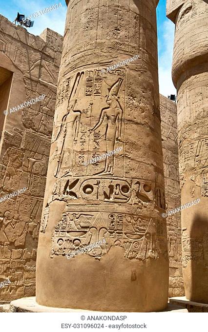 The Great Hypostyle Hall of the Temple of Karnak. Luxor, Egypt