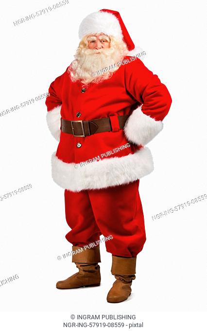 Santa Claus standing isolated on white background - full length portrait