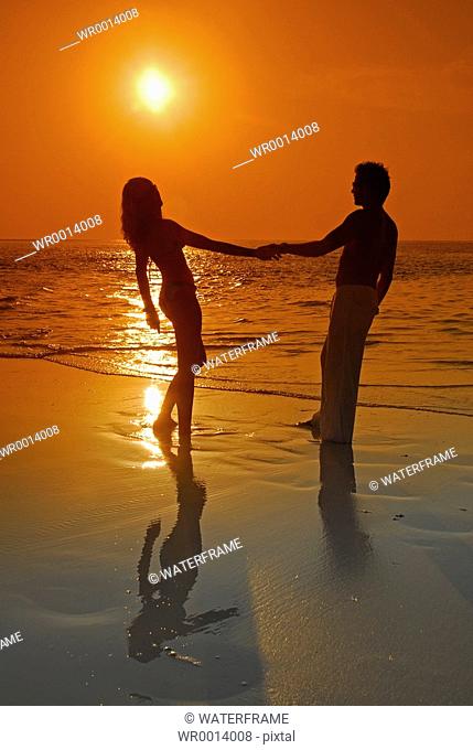 Couple at Sunset, Indian Ocean, Maldives