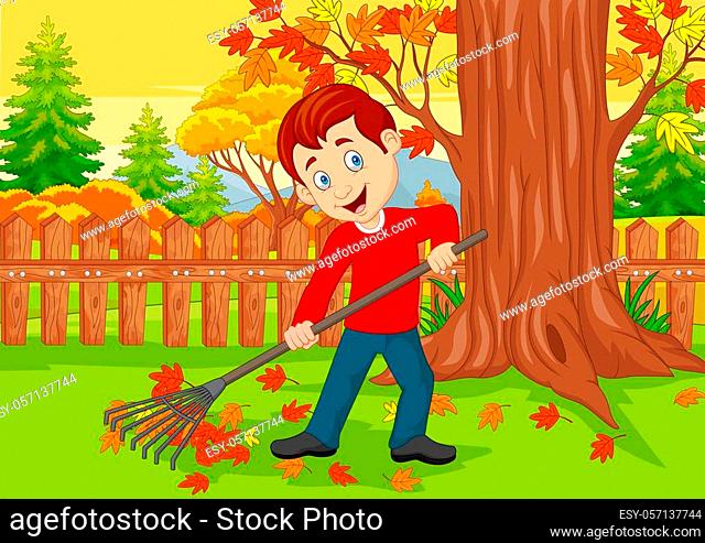 Illustration sweeper boy Stock Photos and Images | agefotostock