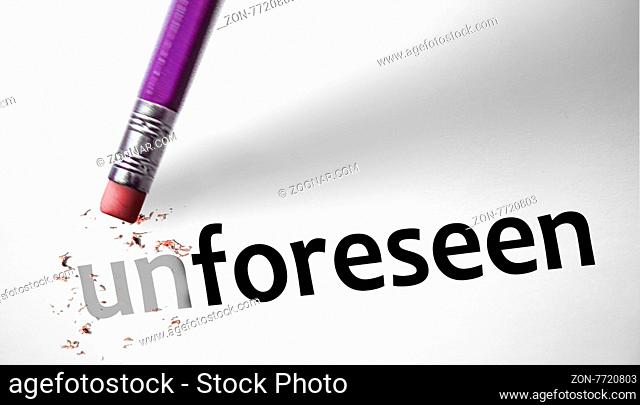 Eraser changing the word Unforseen for Forseen