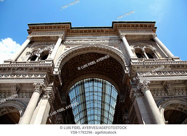 Partial view of the Galleria Vittorio Emanuele - Milan Italy