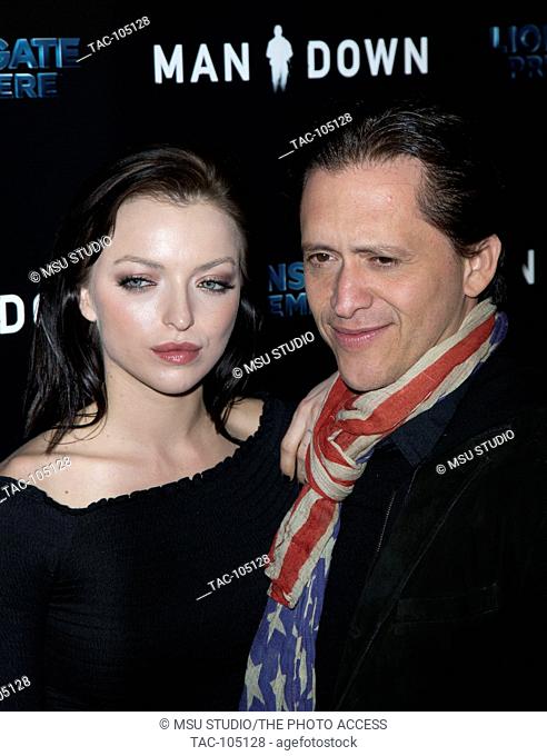 Francesca Eastwood and actor Clifton Collins Jr. attend the premiere of Lionsgate Premiere's 'Man Down' at ArcLight Hollywood on November 30, 2016 in Hollywood