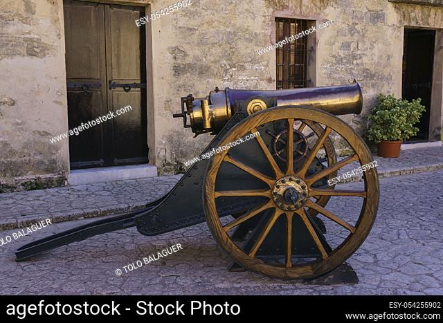 mortar cannon 210mm, 19th Century, Castle of San Carlos, seventeenth century, Palma, Mallorca, Spain