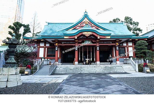 main building in Shinto Hie Shrine in Nagatacho district, Chiyoda special ward of Tokyo, Japan