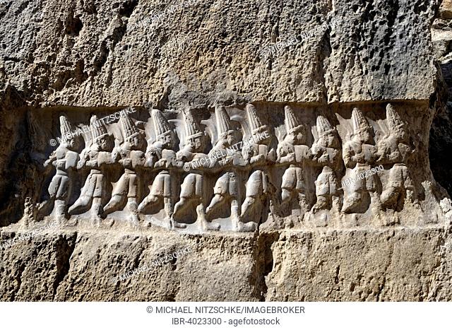 Relief of the 12 gods, Yazilikaya, sanctuary of the Hittites in Bogazkale, Çorum Province, Turkey
