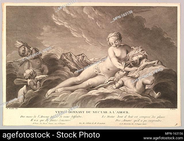 Venus Giving Nectar to Cupid. Artist: Pierre François Basan (French, Paris 1723-1797 Paris (?)); Artist: After François Boucher (French