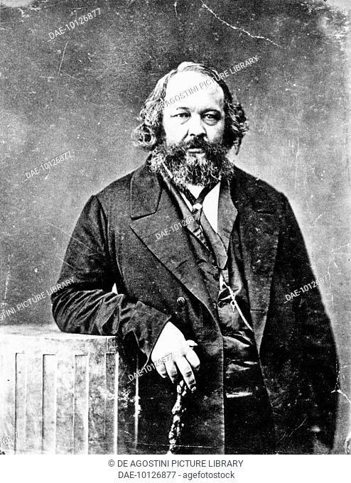 Portrait of Russian revolutionary Mikhail Alexandrovich Bakunin (1814-1876), photo by Nadar, pseudonym of Gaspard-Felix Tournachon