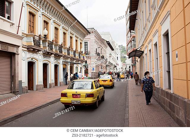 Street scene from the city center, Quito, Quito Province, Ecuador, South America