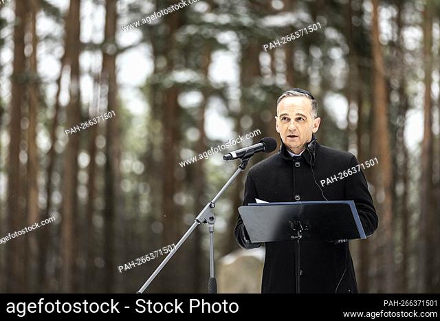 Heiko Maas, Executive Minister of Foreign Affairs, takes part in a commemorative event on the 80th anniversary of the Rumbula massacre in Riga, November 30