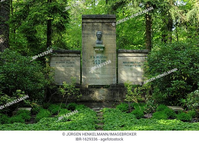 Grave of Friedrich Wilhelm Murnau or FW Murnau, 1888 - 1931, important German silent film director, Suedwestkirchhof Stahnsdorf cemetary, near Berlin