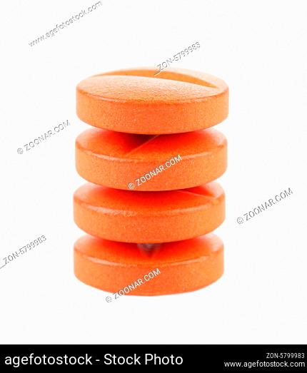 Stack of pillows. Isolated on a white background