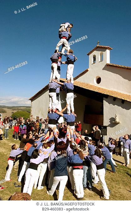 'Castellers' Catalan human tower builders