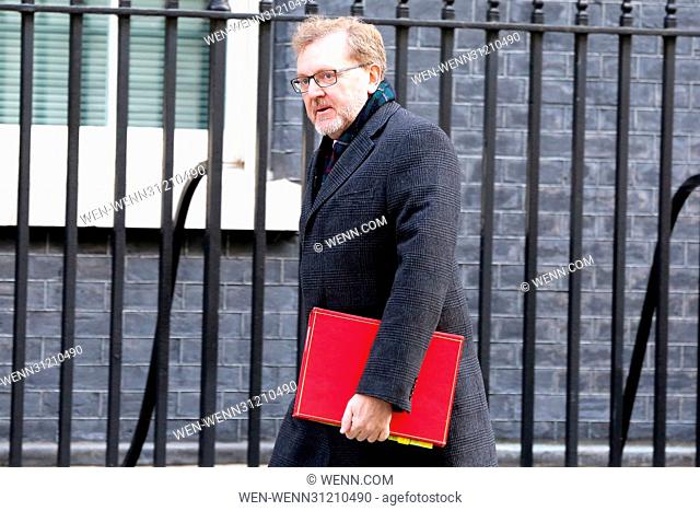 David Mundell, Secretary of State for Scotland, arriving for the weekly cabinet meeting at 10 Downing Street in Whitehall, London