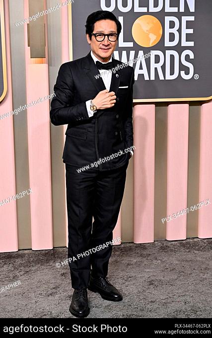 Ke Huy Quan on the red carpet at the 80th Annual Golden Globe Awards® at the Beverly Hilton in Beverly Hills, CA on Tuesday, January 10, 2023