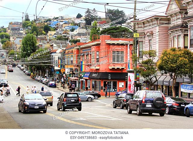 San Francisco, CA, USA - September 12, 2013: Castro district in San Francisco, USA. Castro is one of the United States' first and best-known gay neighborhoods