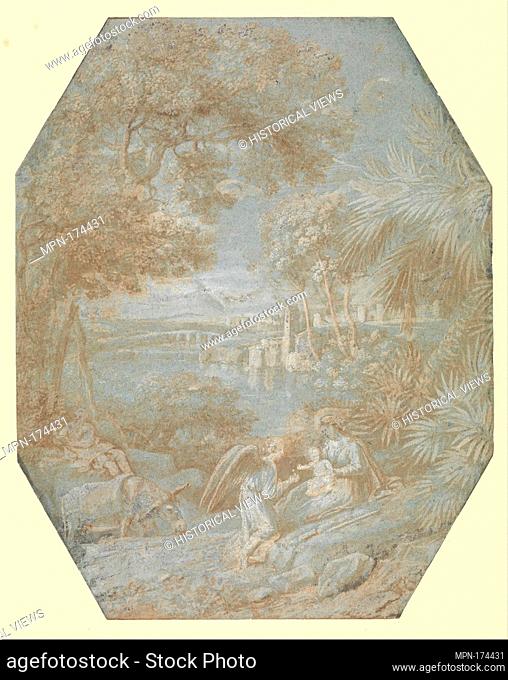 Landscape with the Rest on the Flight into Egypt. Artist: Claude Lorrain (Claude Gellée) (French, Chamagne 1604/5?-1682 Rome); Date: 1645; Medium: Brown wash...