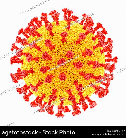 Virus conceptual with clipping path included. The structure of a virus. Covid-19, Coronavirus, Influenza, HIV. Concept image of infectious diseases