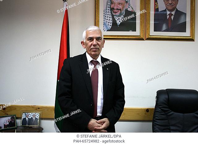 The governor of Hebron, Kamel Hemeid, stands in his office in Hebron, Palestine, 19 January 2016. For the past months the West Bank city has served as a focal...