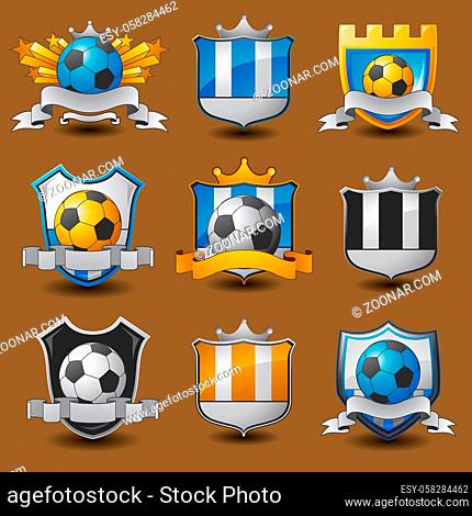 Soccer team emblems labels EPS 10