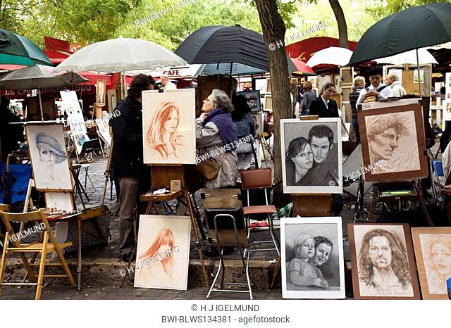 art market on Montmartre, France, Paris