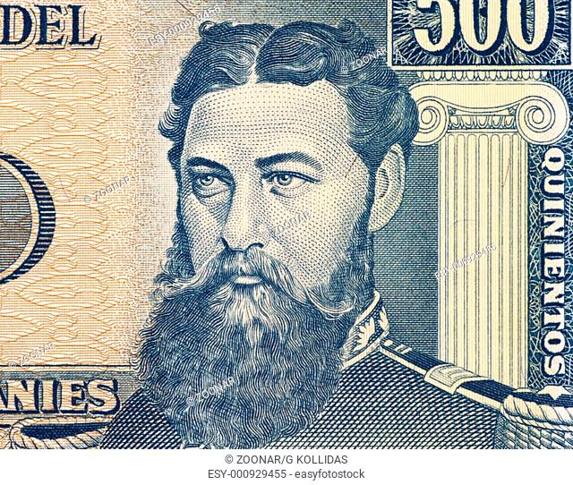 General Bernadino Caballero on 500 Guarani 1982 Banknote from Paraguay. President of Paraguay during 1881-1886