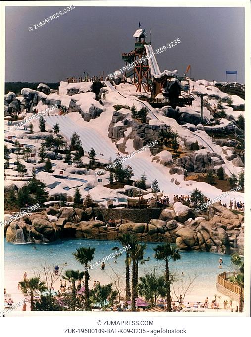 1993 - Fast Flume with snow Slope Theme: In Florida Plunging straight down the side of Mt. Gushmore at Blizzard Beach gives Walt Disney World guests the...