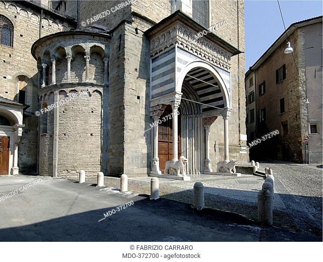 Porches of the basilica of Santa Maria Maggiore in Bergamo, by Giovanni da Campione, Maestri campionesi, 1351 - 1367, 14th Century