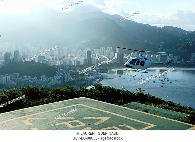 Heliport, Bread Sugar, View Botafogo, City, Rio de Janeiro, Brazil