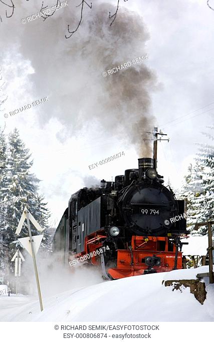 steam locomotive, Oberwiesenthal - Cranzhal Fichtelbergbahn, Germany