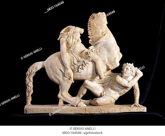 Group with Amazon and Barbarian, by Unknown artist, 138 - 192, 2nd Century, marble. Italy; Lazio; Rome; Palazzo Massimo alle Terme; inv. 124678. All