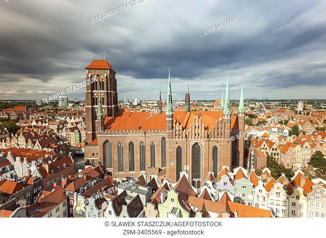 St Mary's basilica in Gdansk old town, Poland